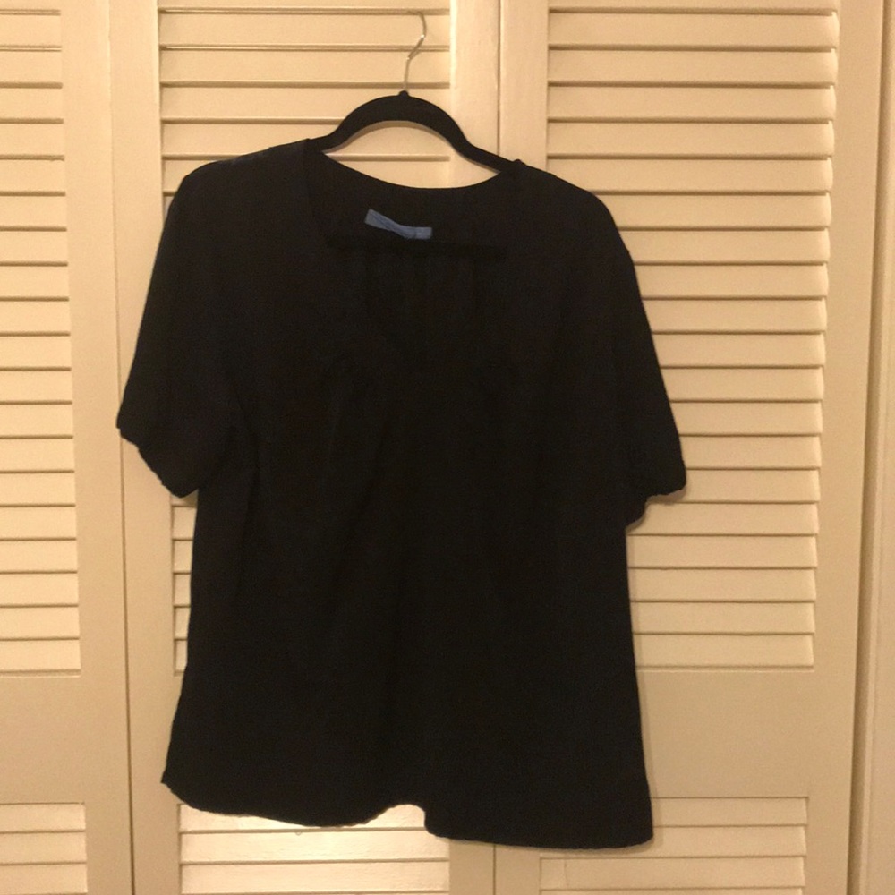SimplyVera black short sleeve blouse